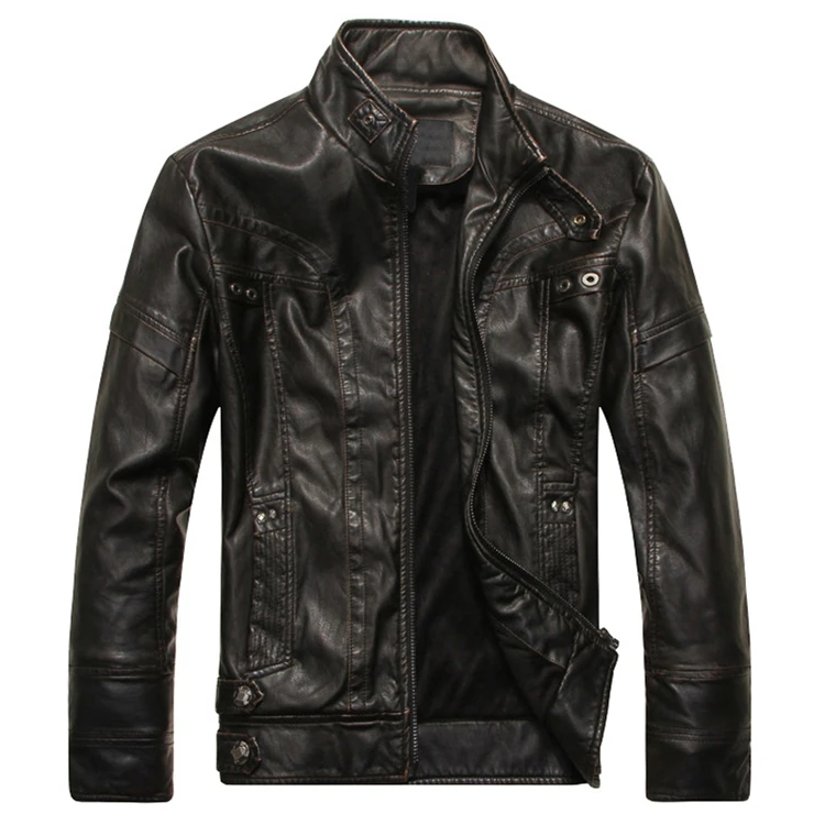 Новинка; мужские кожаные куртки; мотоциклетная куртка из искусственной кожи; мужские осенние повседневные кожаные пальто; приталенная Мужская брендовая одежда; SA562