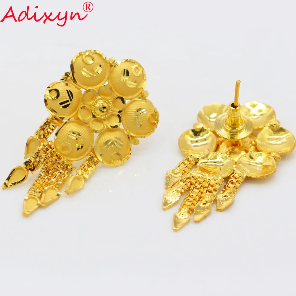 Adixyn New India Tassels Flower Earrings for Women/Girls Gold Color