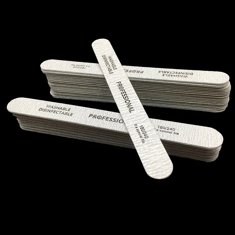 10pcs/lot Grey Double Side Wooden Nail Files Disposable 180/240 Dispoable Sanding Manicure Tools For Nail Gel Polish Files