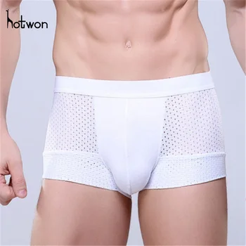 

Mesh Silk Men's Boxer Four Corner Underwear Wholesale New 2016 Underwear Men Cotton Mens Bodysuit Underwear