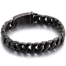 13 мм Панк 316L из нержавеющей стали черный матовый, кубинская бордюрная цепь, байкерские ювелирные изделия, мужской унисекс браслет 8,6" Рождественский подарок