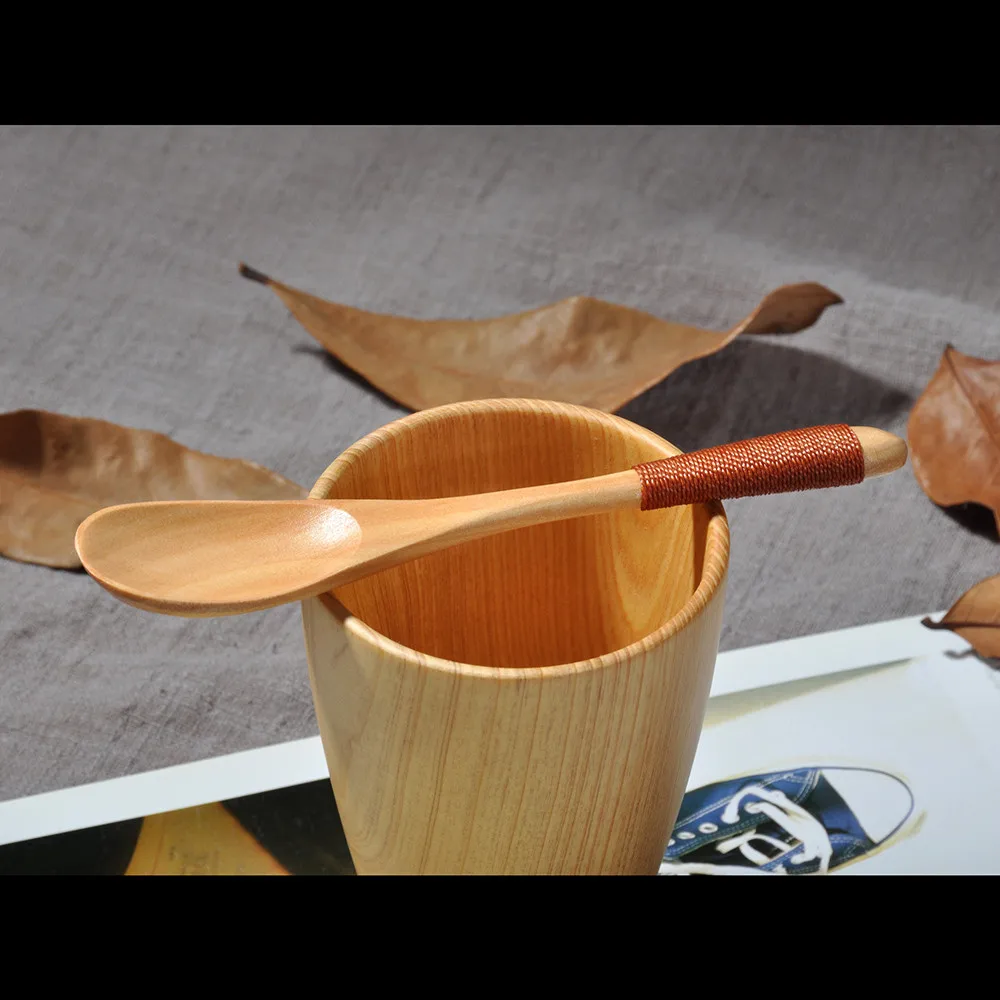 Деревянная ложка, вилка, резак для резки, многоразовая бамбуковая кухонная утварь, инструменты для приготовления супа-чайной ложки, столовые приборы кухонные принадлежности, инструменты