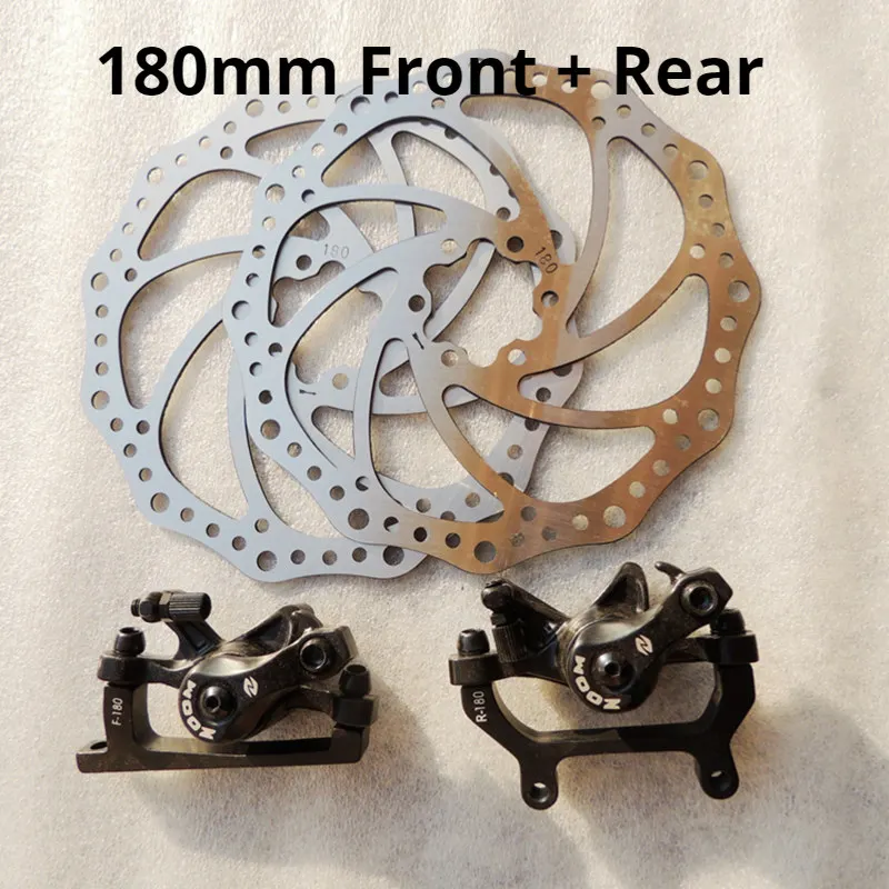 180mm with rotors ZOOM MTB дисковый тормоз горного велосипеда набор передний задний суппорт 160 мм роторы велосипед - Цвет: 180mm with rotors