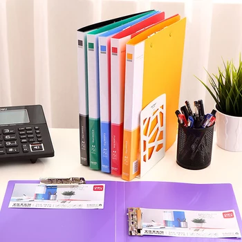

1 Pc Metal Double Clip File Colorful PP 5 Colors 310x235mm A4 Double Clips Folder Business And School Supplies Deli 5302