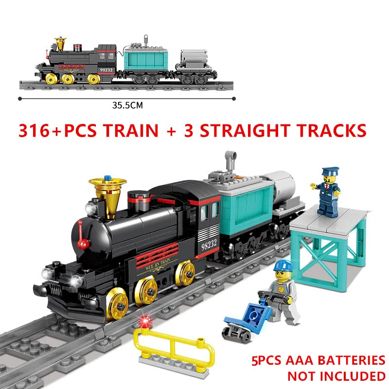 2019 Kids Birthday Gift Bricks Compatible DIY Models Electric Toys Train Tracks Building Blocks Toys for Boys Girls