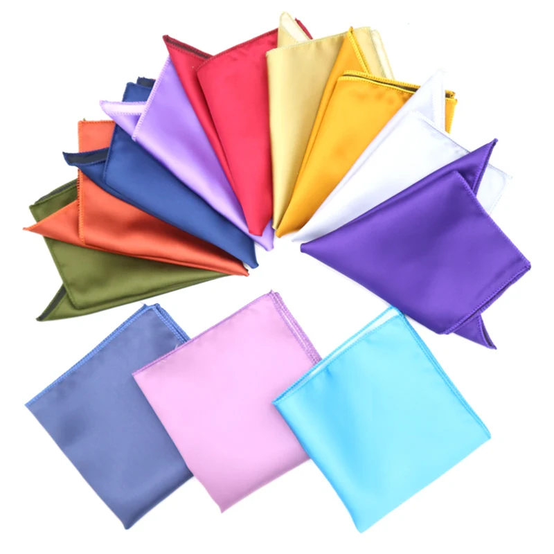 

Fashion Men's Polyester Pocket Square Solid Color Handkerchief Vintage Hanky Man Jacquard Woven Chest Towel For Wedding Party