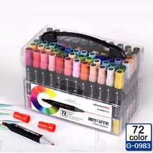 12/24/36/48/72 Цвет комплект двухместный маркер Перманентный жирной основе художественный маркер для мультфильм рисунок Дизайн интерьера маркер для рисования