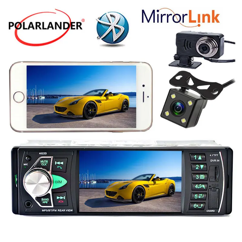 1 Din W/DVR автомобильное радио аудио 12V 4 ''FM Bluetooth DVR/камера вход Зеркало Ссылка для
