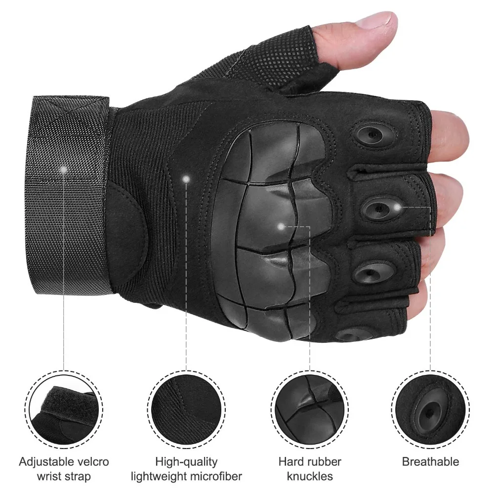 Новые профессиональные жесткие перчатки для пальцев, Пейнтбольные тактические мотоциклетные перчатки без пальцев, защитные перчатки