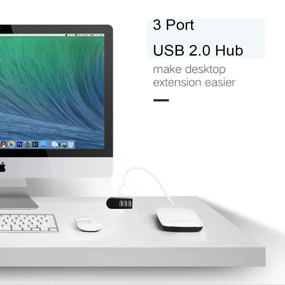 mini rotatable 3-port usb hub