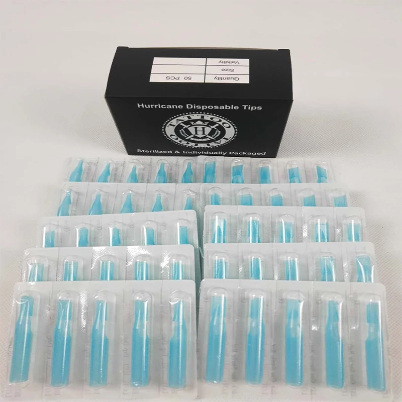 Tattoo Tip 150PCS RT Round Tip Tattoo Disposable Nozzle for beginners tattoo kits supply Hurricane tattoo needle Blue