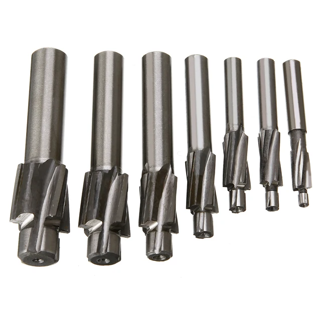 7pcs Pilot Slotting Counterbore End Mill High Hardness Slot Milling