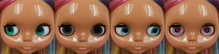 Neo Blythe Doll with Multi-Color Hair, Dark Skin, Shiny Cute Face & Custom Jointed Body 1
