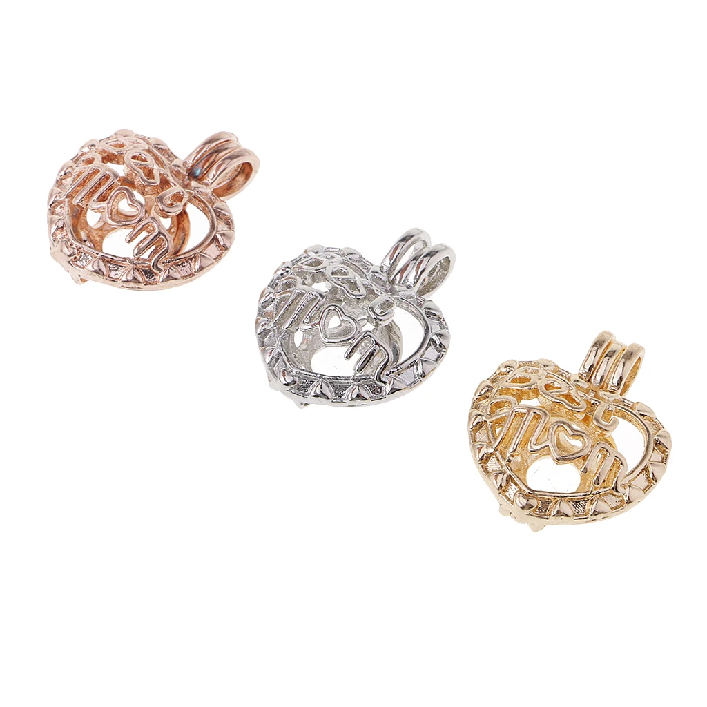 Phenovo 3 Pieces Beads Charms Locket Pendant Settings Blanks Base Jewelry Making Findings for DIY Necklace Accessories Making