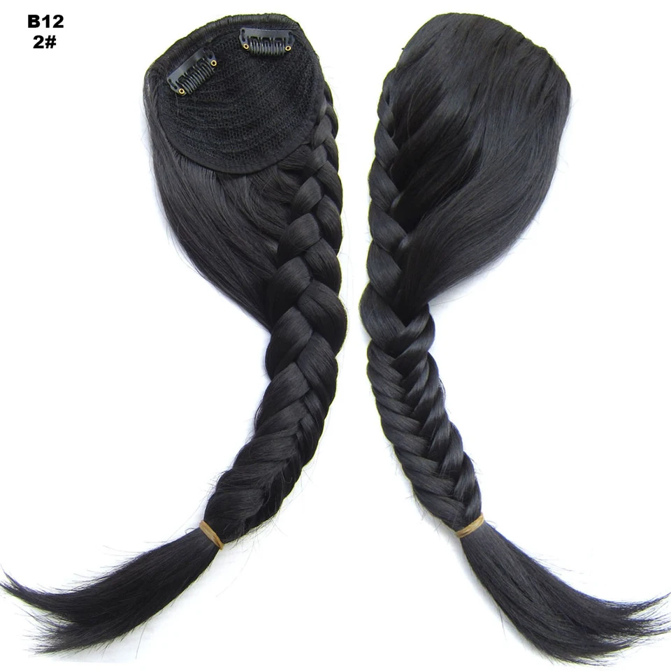 Верхний слой термостойкие синтетические волосы 60гр плетеные градиентные челки плетеные спереди рыбий хвост бахрома зажим для наращивания волос B12