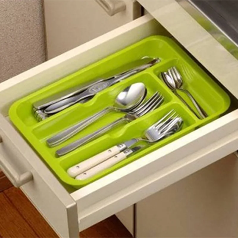 Drawer Cutlery Utensils Tray Storage Organizer Drawer Kitchen Tool Drawer Divider Kitchen Storage Cabinet Plastic Storage Drawer