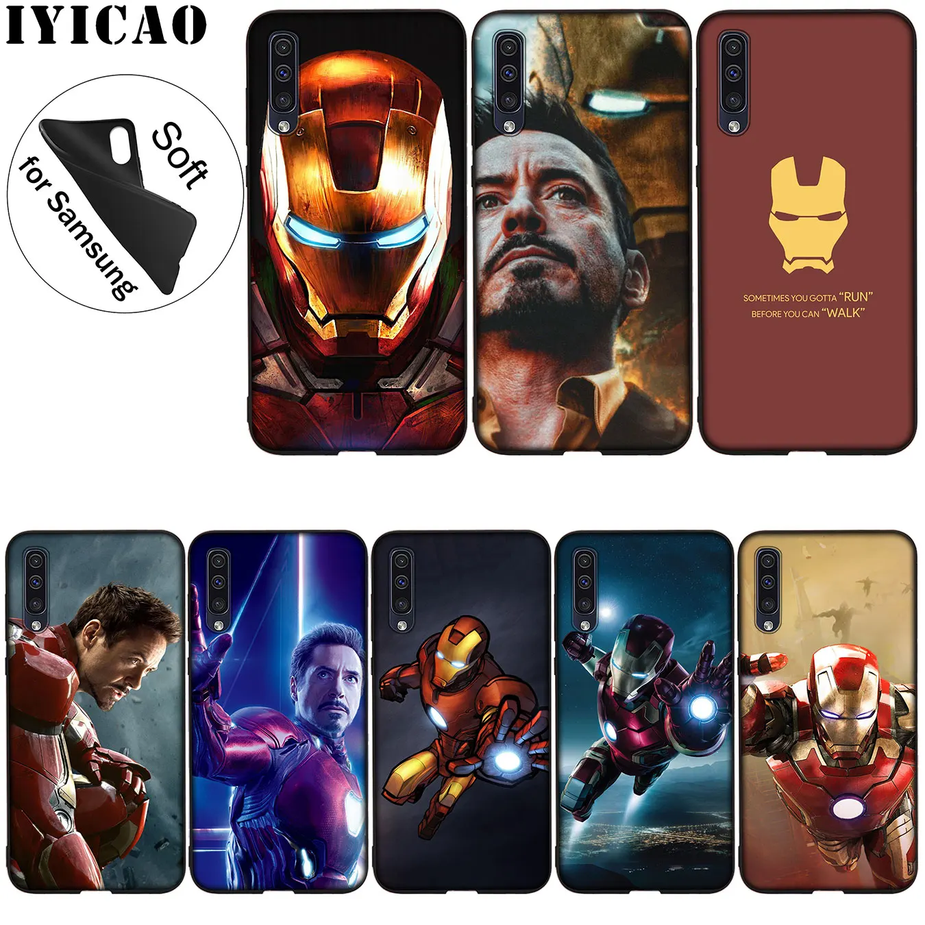 IYICAO Железный человек Marvel Мягкий силиконовый чехол для Samsung Galaxy A70 A60 A50 A40 A30 A20 A10 A50S