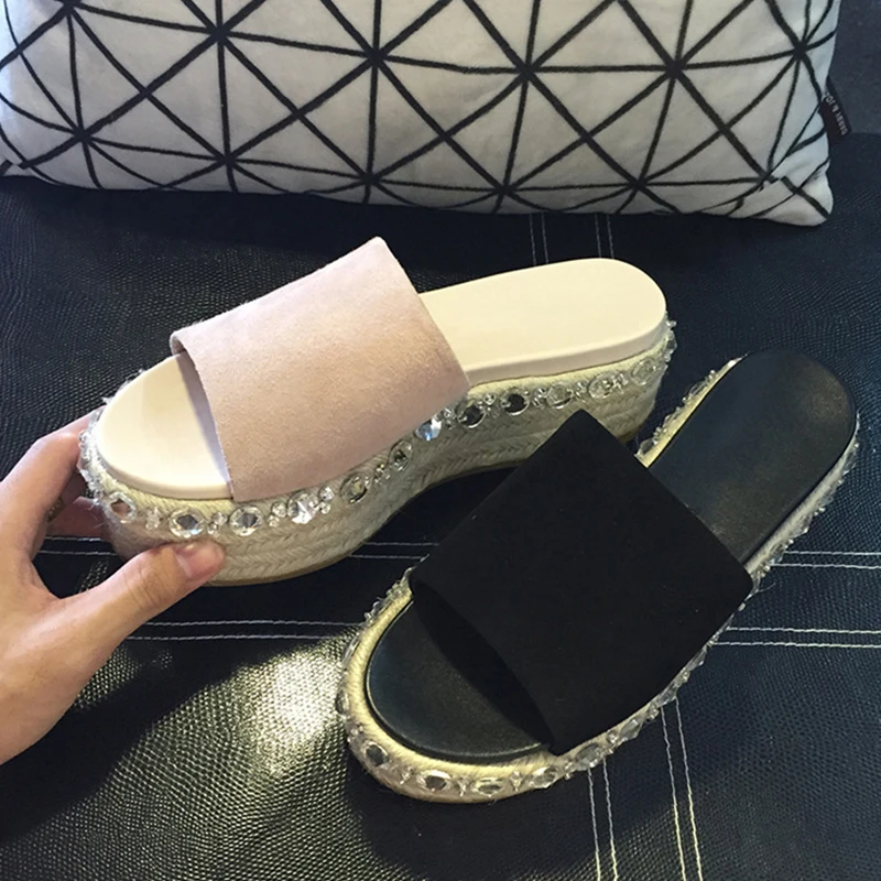 

Crystal Women Sandals fisherman sandals espadrilles Rhinestone fancy platform shoes summer sandals SWC0297
