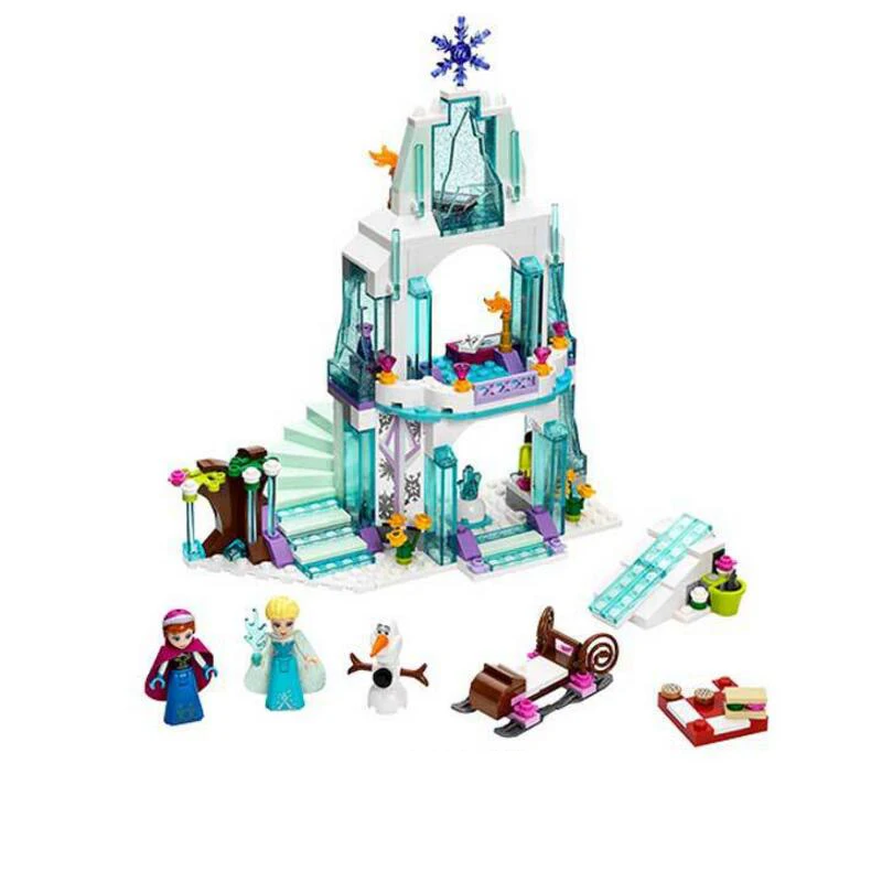 316pcs Legoings Friends Frozens Dream Princess Elsa Ice Castle Princess Anna Set Model Building Blocks Gifts Toys