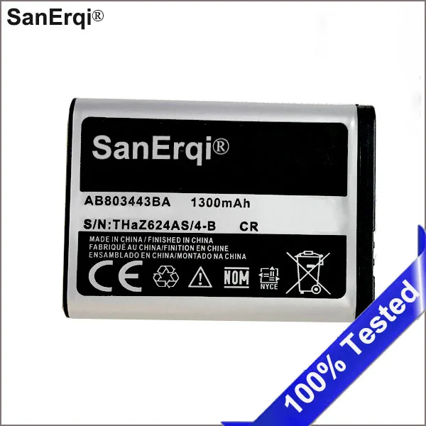 AB803443BU AB803443BA батарея для SAMSUNG для твердого Xcover 2 C3350 II GT-C3350 AB803443BU 1300mah батарея SanErqi