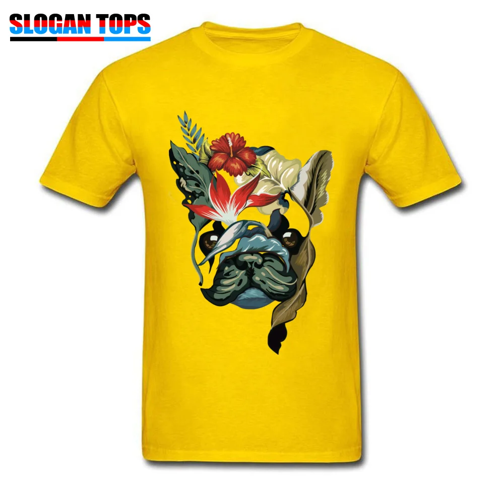 100% Cotton Men Short Sleeve TROPICAL FRENCHIE T-shirts Cool Tops Shirt 2018 Design Crew Neck Tops & Tees Wholesale TROPICAL FRENCHIE yellow