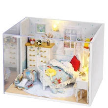 DIY DollHouse Miniature Model With 3D Furnitures Wooden Creative Handmade Doll house Toy Gifts Lovely Princess