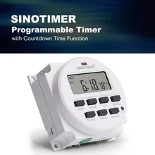 SINOTIMER TM618N-2, 220 В, ЖК-цифровой программируемый таймер переменного тока, переключатель с UL реле внутри с функцией обратного отсчета времени