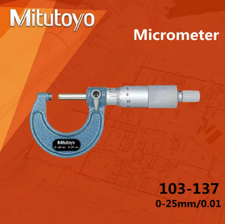 Original Mitutoyo Outside Micrometer 0 25mm 103 137 precision 0.01mm