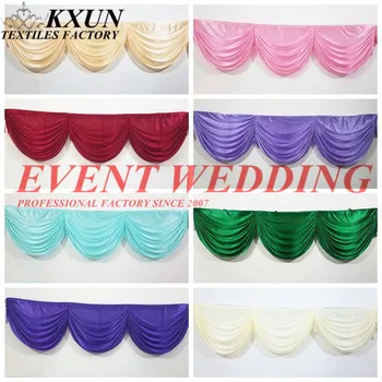

2M 3M 6M Long Ice Silk Swag Drape Curtain For Wedding Backdrop Stage Background Event Party Decoration