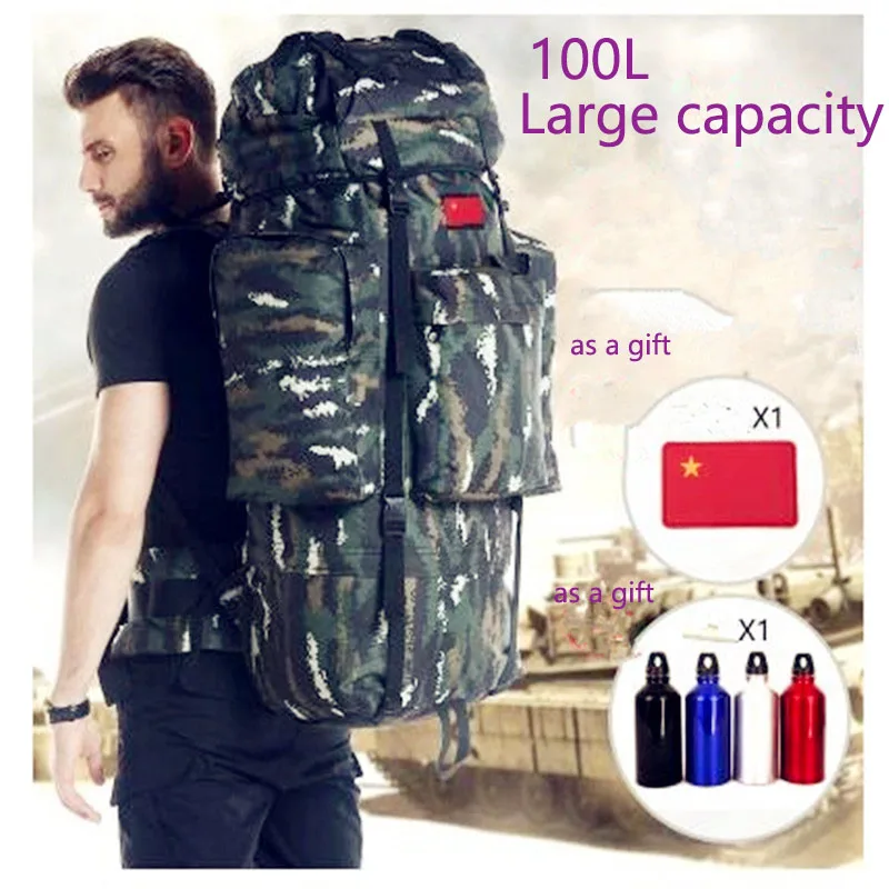 65L 100L Большая вместительная мужская дорожная сумка рюкзак для альпинизма туризма кемпинга водонепроницаемый нейлоновый ковш сумки на плечо