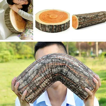 

Round Wood Pile Cushion Sponge Pillows 3D Soft Plush Chair Seat Cushion Pillow Home Car Decor Stump Shaped Decorative Pillows