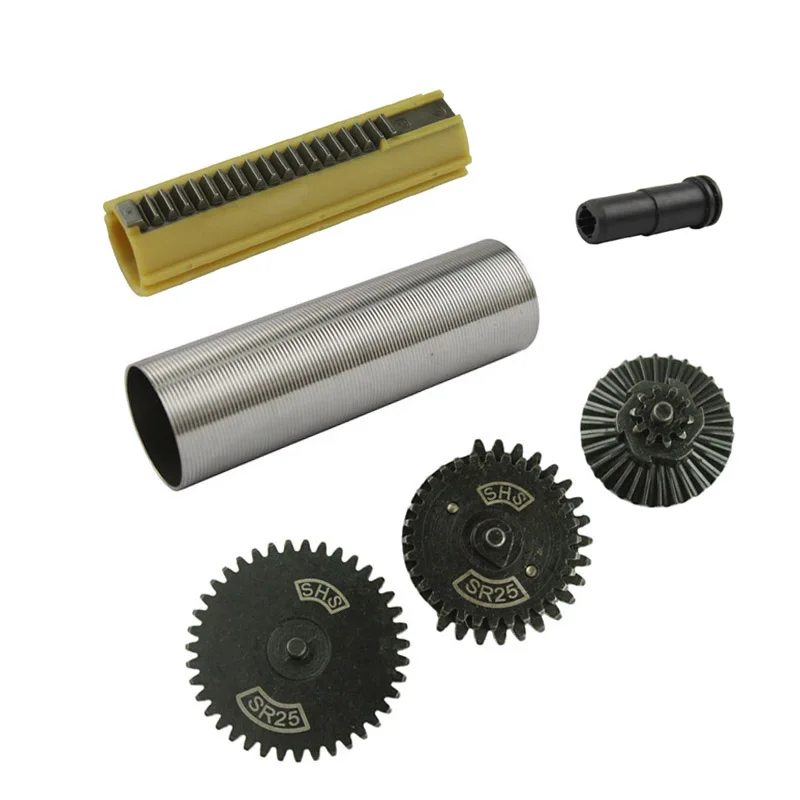 

SR25 Gear Set Stainless Steel Cylinder 19 Teeth Piston SR25 Nozzle For SR25 Airsoft AEG Hunting Accessories