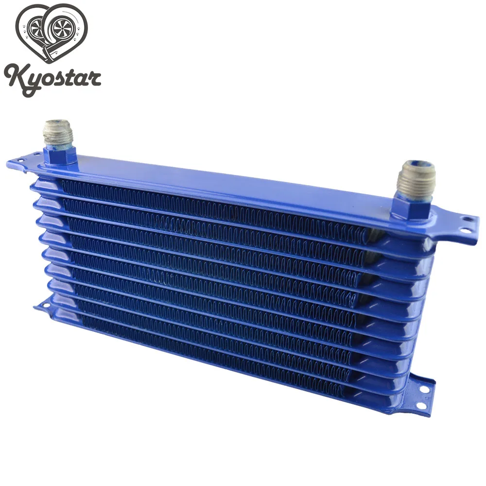 

Universal 10 Row Oil Cooler Thermostat Egine 10AN Trust Type Aluminum Black Blue Oil Cooler For Car Truck