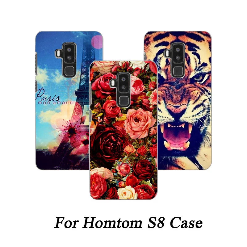 

For Homtom S8 5.7 Cover Silicone SOFT TPU Case Cute Cat Flower Eiffel Tower styles Protective Back Cover For Homtom S8 S 8