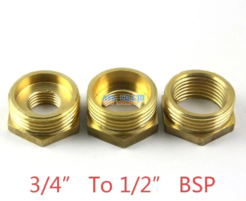 5 Pieces Brass 3 4 Male To 1 2 Female BSP Reducing Bush Reducer Fitting 