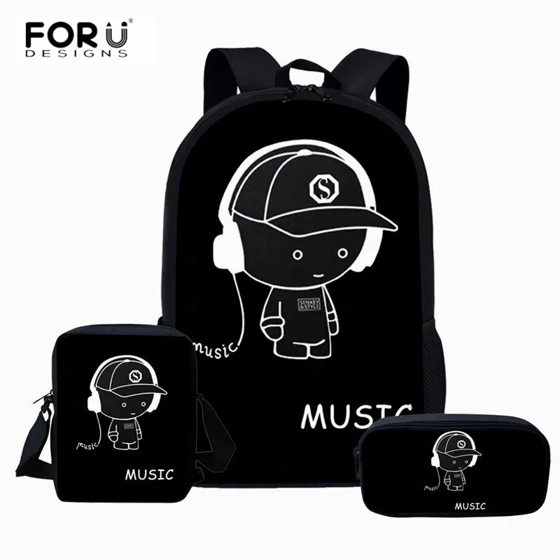

FORUDESIGNS Schoolbag Backpack Luminous Cartoon Printed Fashion School Bag for Teenage Girls School Bag Kawaii Kids Book Bags
