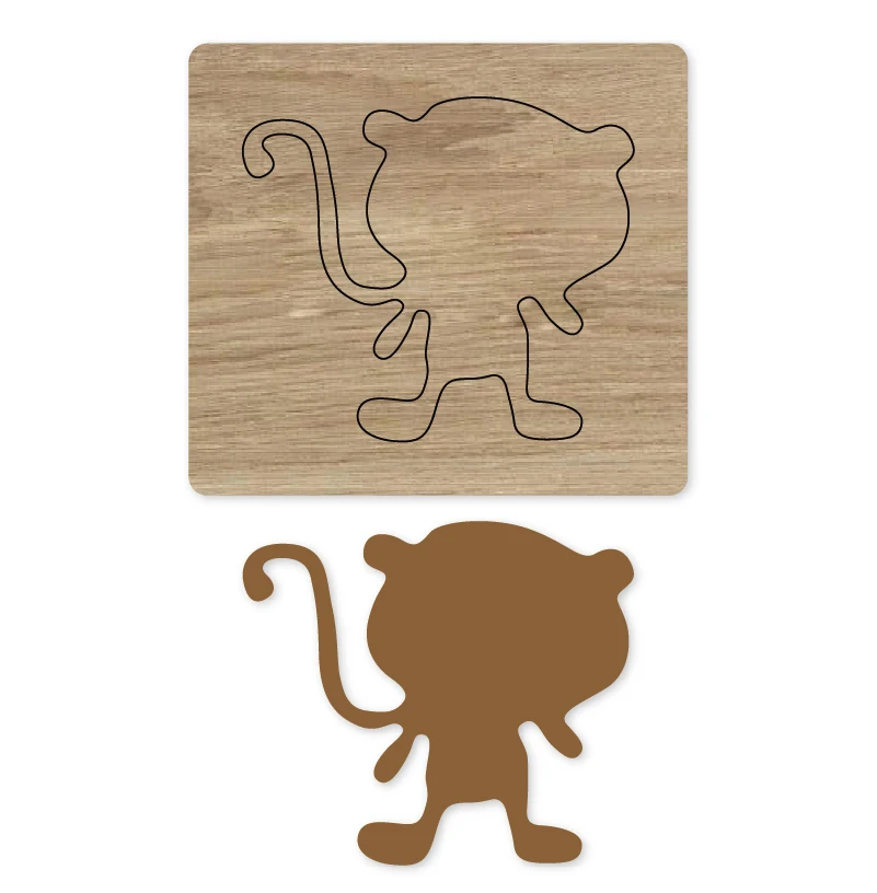 

Estel Animal Wood Die Cuts Accessories Monkey border for DIY Paper Card Making Photo Scrapbooking Decor Supplies Embossing Dies