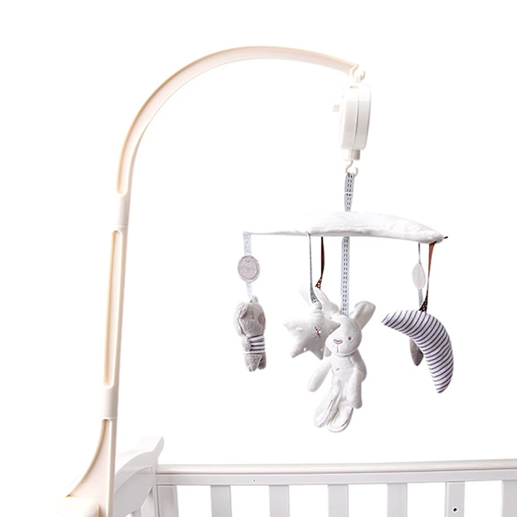 Baby Bed Bell Animal Musical Crib Mobile Hanging Rattles Kid Early Education Toys Rotating Plush Dolls Bracket Wind Music | Игрушки и
