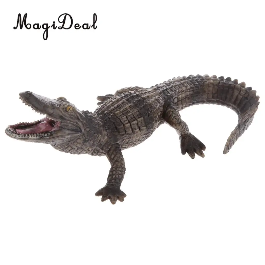 MagiDeal 1Pc Realistic Reptile Crocodile Zoo Model Action Figure Decorative Collectibles for Home Room Office Decor Kids Boy Toy