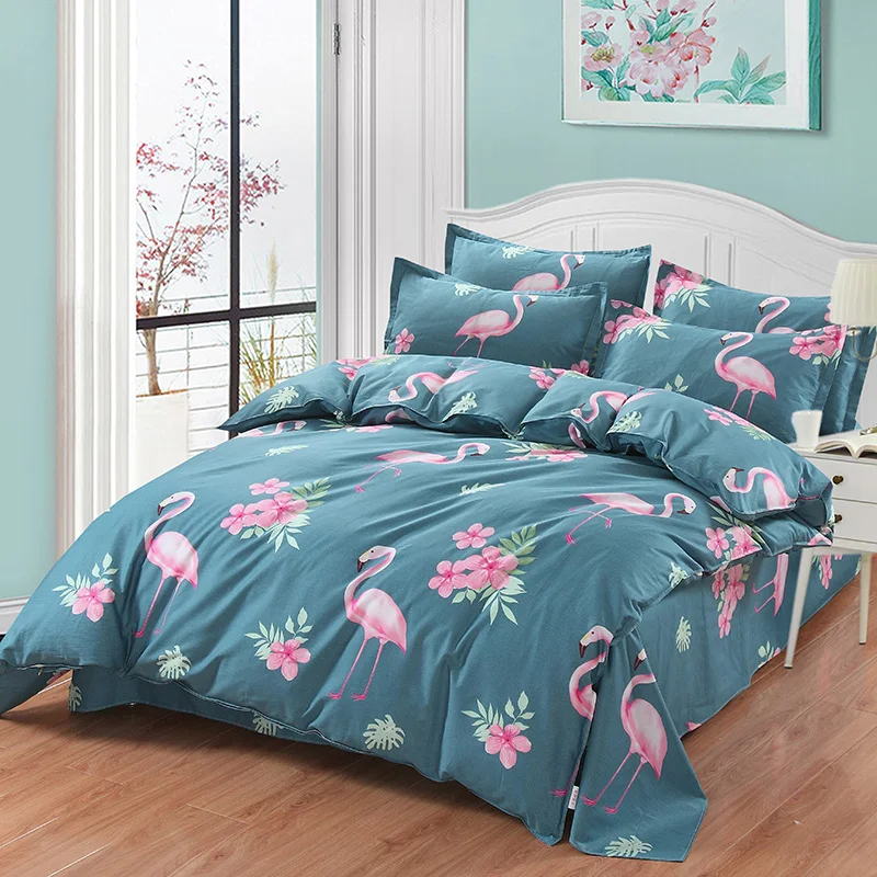 Модный стильный комплект постельного белья с принтом фламинго, Комплект постельного белья из хлопка, пододеяльник, наволочка, постельное белье