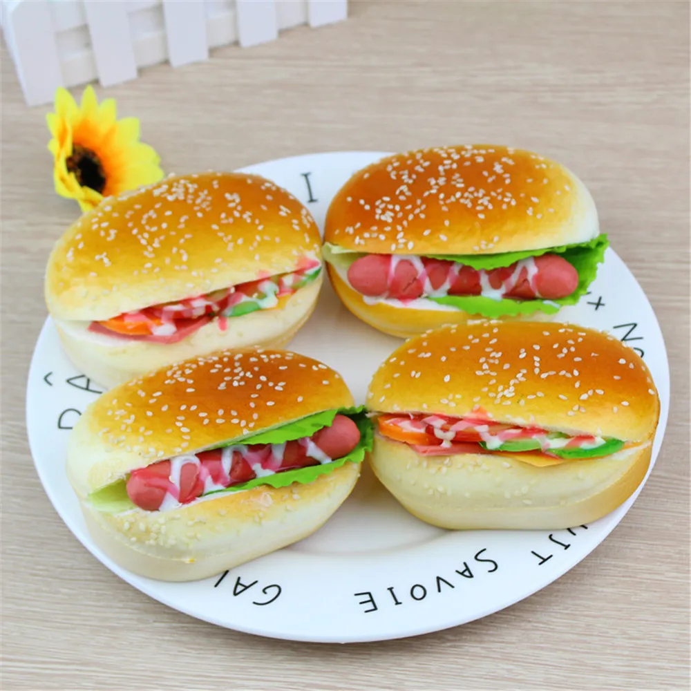 

hamburger Squeeze charms burger Slow Rising squeeze soft Scented phone straps toy collection Simulation Cute Hamburger Squishy
