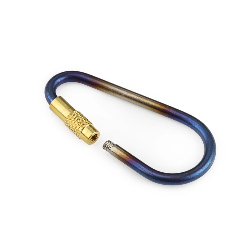 2pcs/lot Bluing Titanium Alloy Backpack Hang Buckle Keychain Metal Buckle EDC Camping Outdoor Small Tool