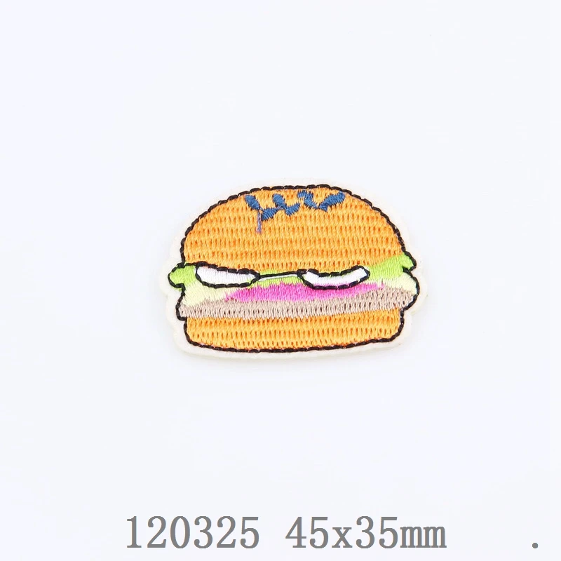 Hamburger Iron on Embroidery Applique Patch Sew Iron Badge