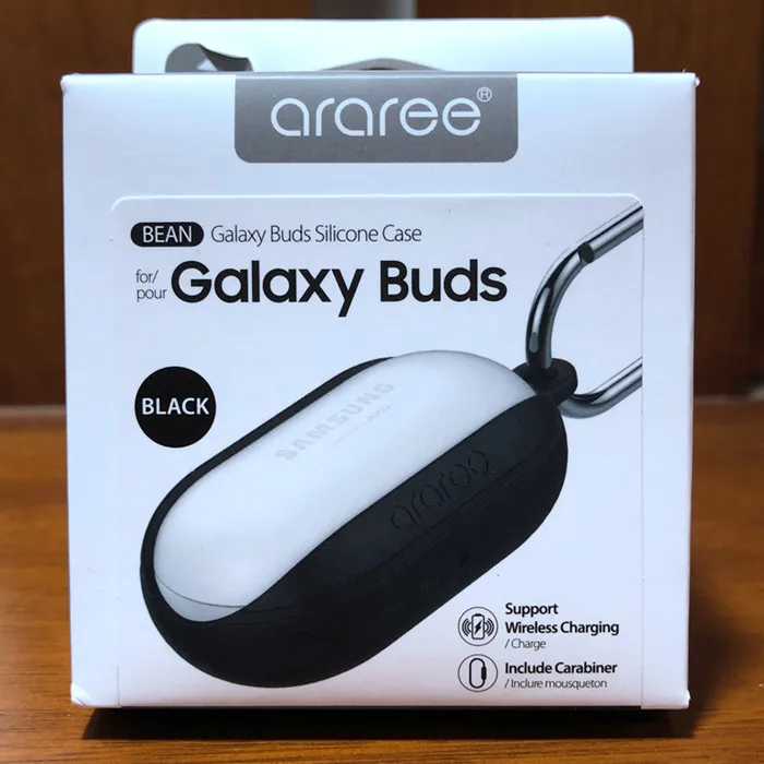 Чехол Araree для samsung Galaxy Buds, силиконовый чехол для зарядки, противоударный защитный чехол - Цвет: Черный