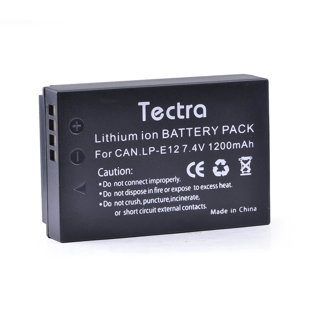 Аккумулятор для литий ионной камеры Tectra 2PCS LP E12 + Цифровое зарядное устройство