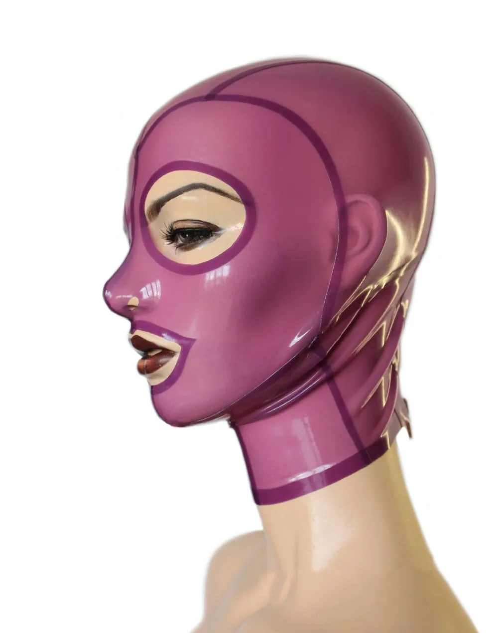 

Latex Rubber Mask Translucent Colors With Trim and Zipper