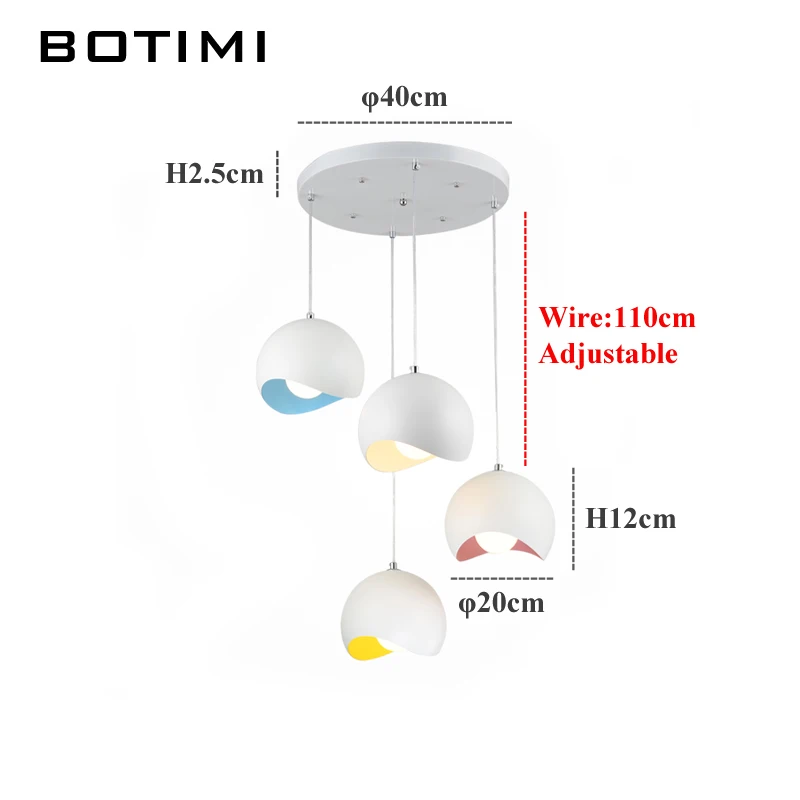  BOTIMI White Pendant Lights For Dining With Colorful Lampshades Hanging Light Indoor Bar Hang Lamp  - 32796373977