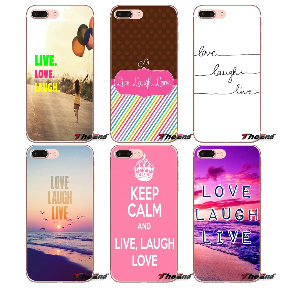 

For iPhone X 4 4S 5 5S 5C SE 6 6S 7 8 Plus Samsung Galaxy J1 J3 J5 J7 A3 A5 2016 2017 Love. Laugh. Live Life Quote Silicone Case