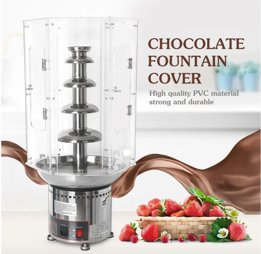 PVC Material Chocolate Fountain Cover Machine cover 4/5/6/7 Tiers Chocolate Melting Machine Fondue cover