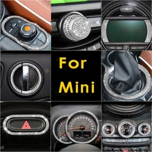 Anel de diamante Estilo Estrela Quadro Tampa de Ar condicionado Botão Botão de Volume de Ajuste A Chave Tampa Guarnição para bmw mini cooper